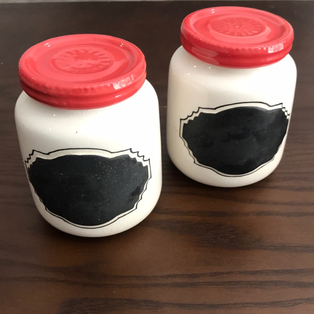 Anthropologie ceramic chalkboard label pots